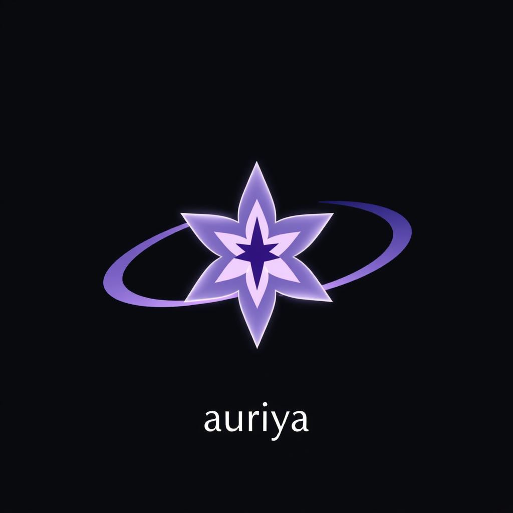 Main art studio: ⭐ Auriya Aura Star Emblem A single elegant five-point or abstract cosmic star as the main symbol A thin Saturn-style ring wrapping around the star Sof