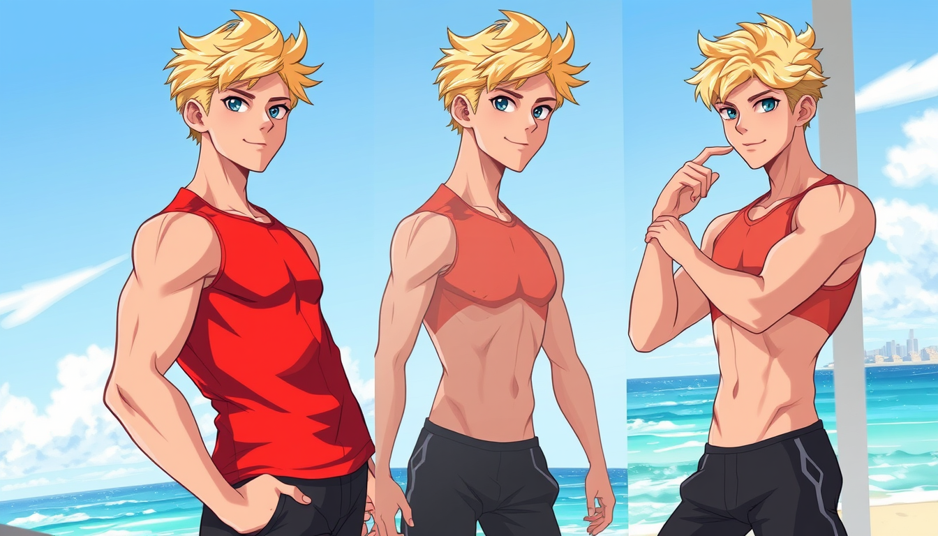 Characters idea: an original character defined by silhouette, role, outfit, palette, and expression, deliberate composition, Young boy, strong and good looking, very t