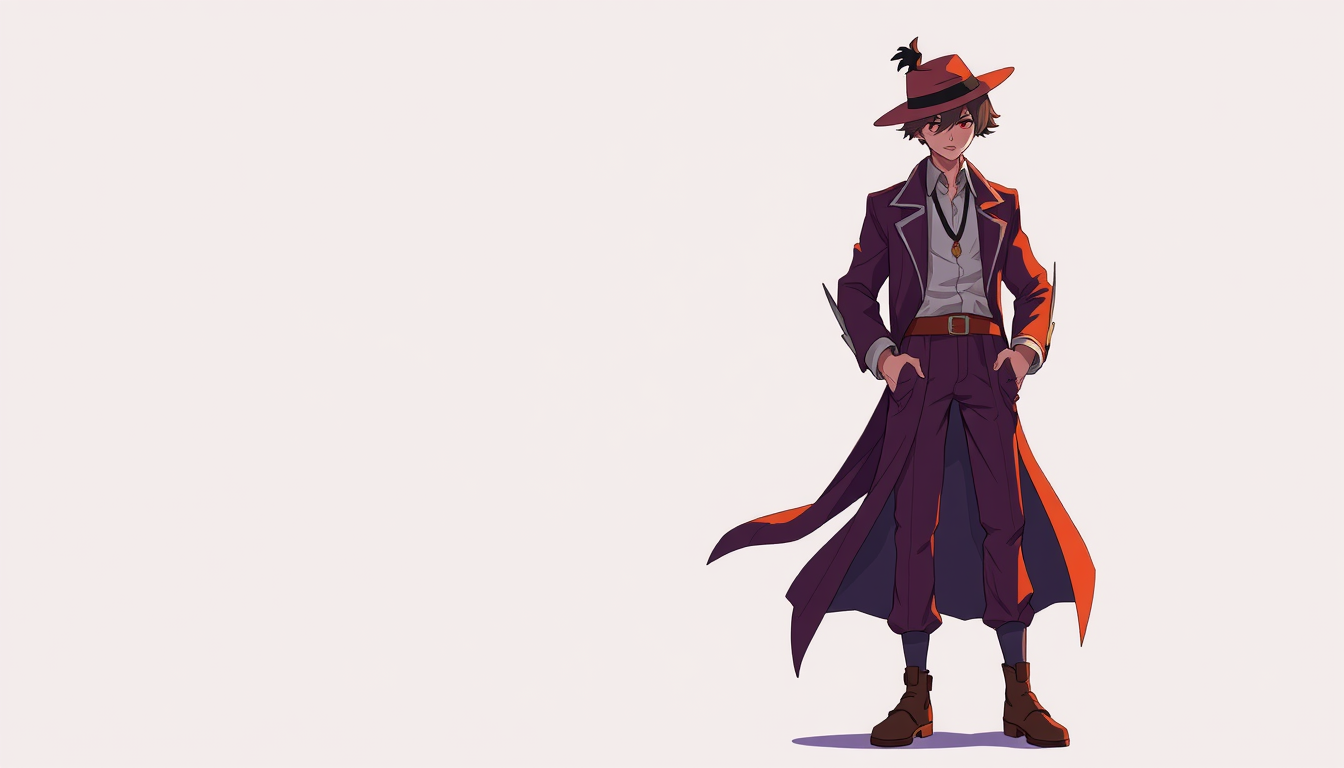 Characters idea: an original character defined by silhouette, role, outfit, palette, and expression, deliberate composition, personnag en sous vetement , polished imag