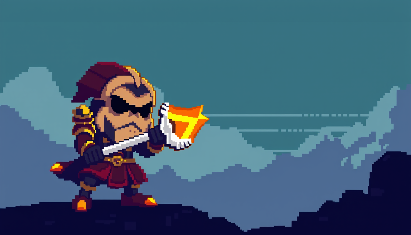 Main art studio: Bard from League of Legends in a Deltarune pixelart