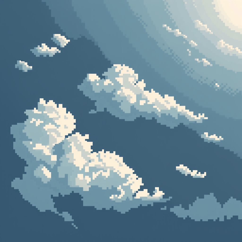 Main art studio: Cloudy weather pixelart 32x32 pixels only show sky