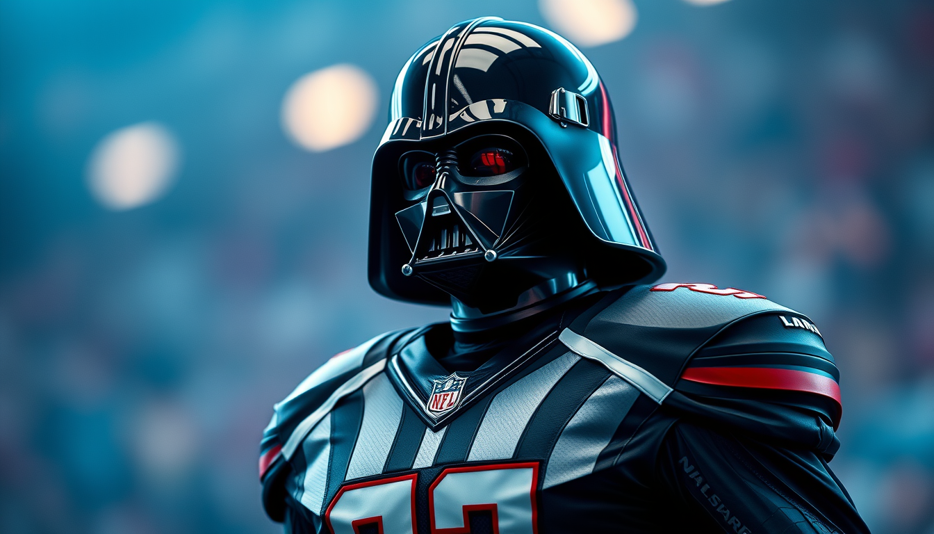 Main art studio: Darth Vader in football uniform