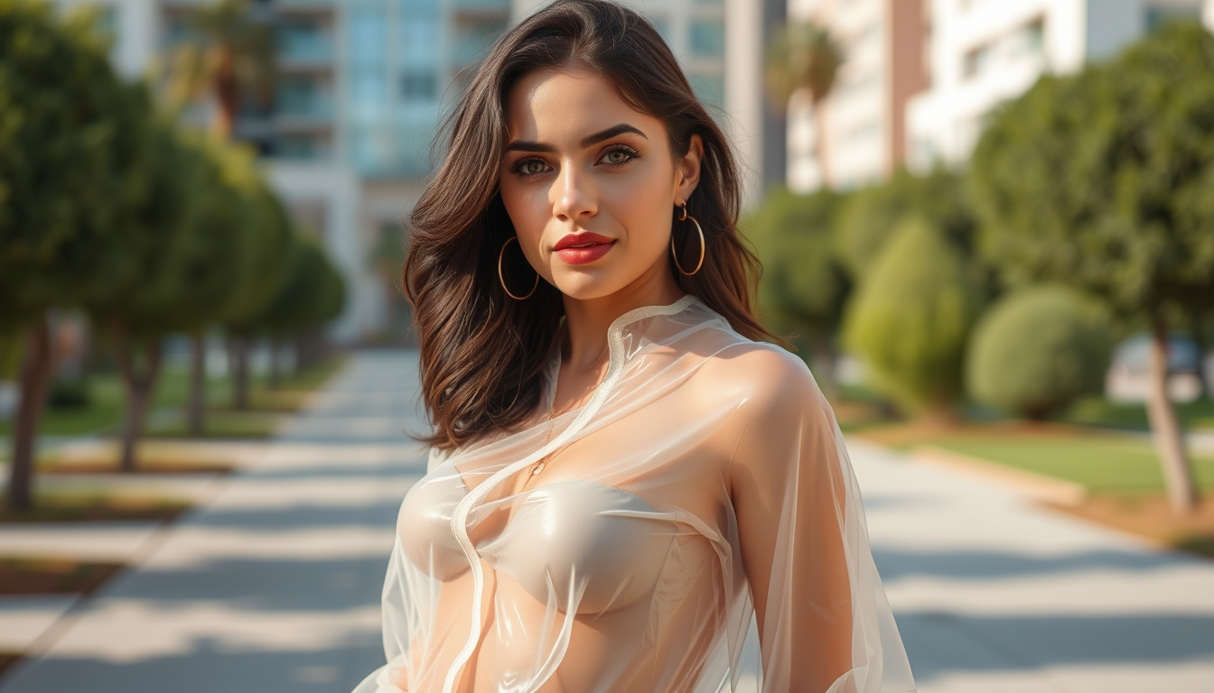 Main art studio: Mujer adulta joven bella con ropa transparente y con cuerpo completo y 100% transparente