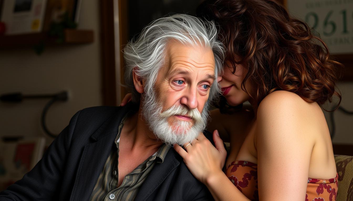 Main art studio: Un vieille homme et une femme nus