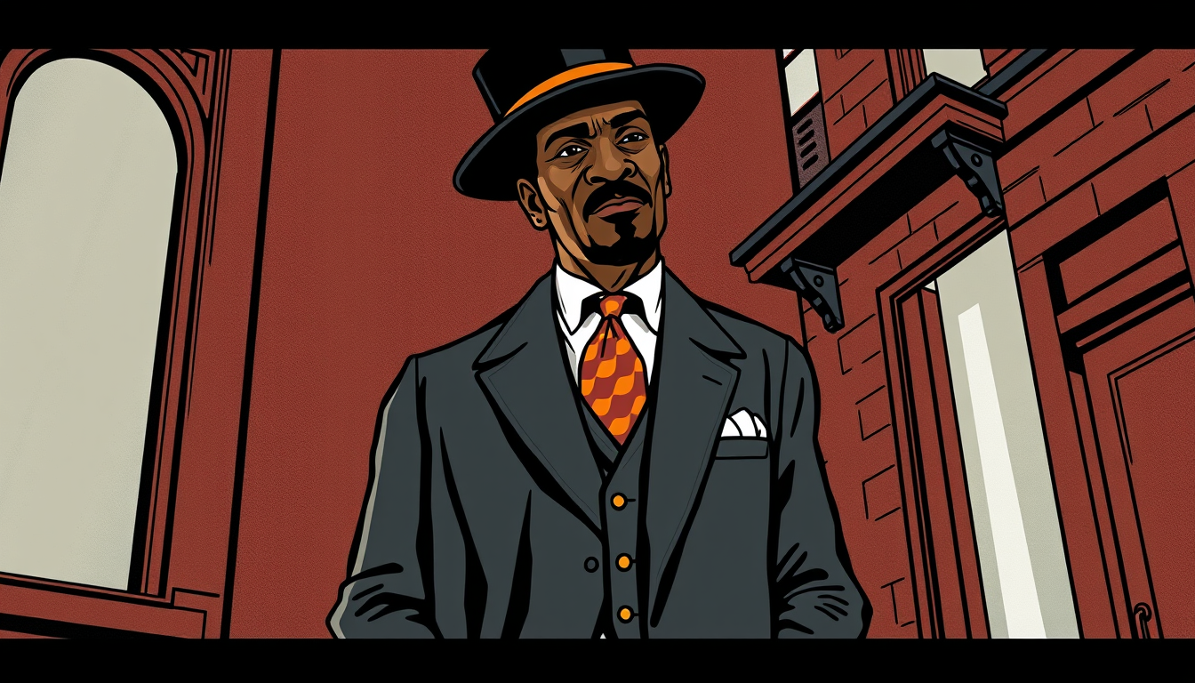 AI Art prompt example created from the prompt: Dapper Dan of Harlem illustration full body