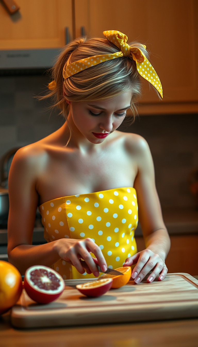 Wallpapers idea: wallpaper art composed around screen ratio, icon readability, and quiet negative space, deliberate composition, A young woman with blonde hair tied ba