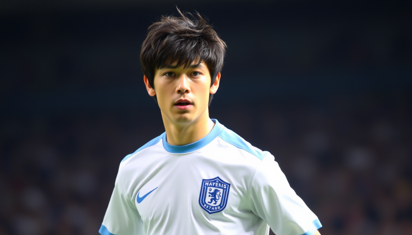 Main art studio: Captain Tsubasa birthday when he is wearing white and light blue playing match shirt