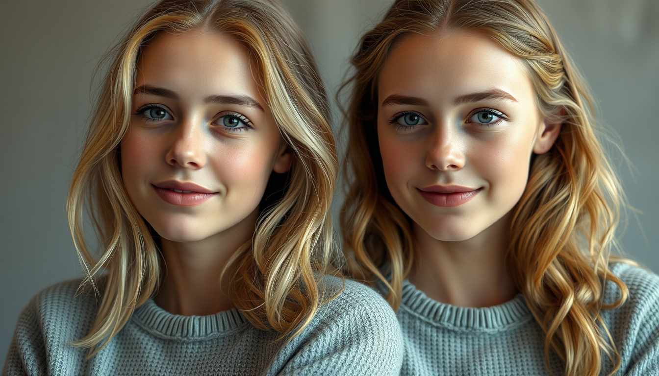 Realistic Images idea: photorealistic generated image, natural materials and skin texture, physically plausible lighting, Erstelle mir ein Bild zwei 18 jährigen hübschen Mäd