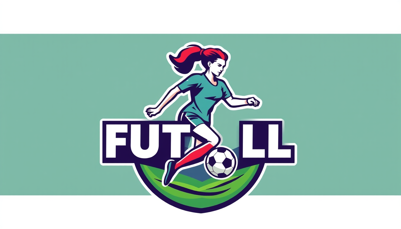 Main art studio: hace un logo que represente el futbol femenino mejorada con colores femeninos