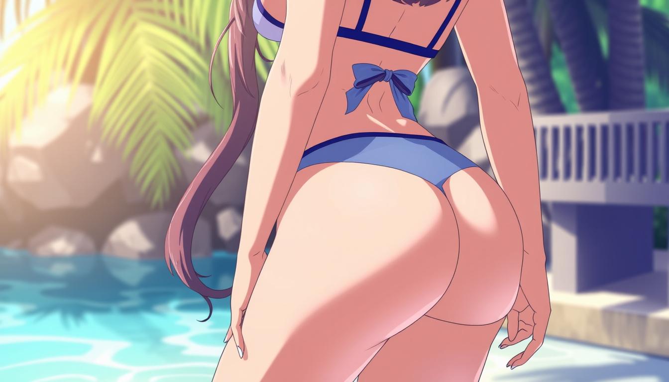 Main art studio: Anime girl, big hips, wearing bikini
