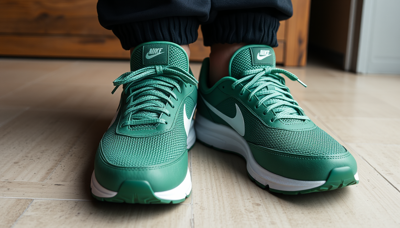 Main art studio: Mache Nike schuhe in grüntönen