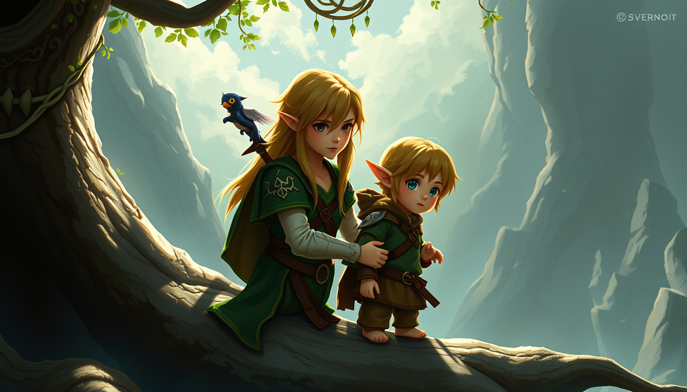 Main art studio: Realistic link from ocarana of time adult and child form