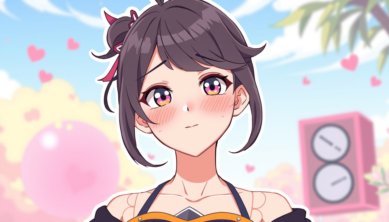 VTuber Avatar idea created from the prompt: vtuber avatar, anime style bust, expressive eyes, streaming overlay ready, えろい キス , clean vtuber character art