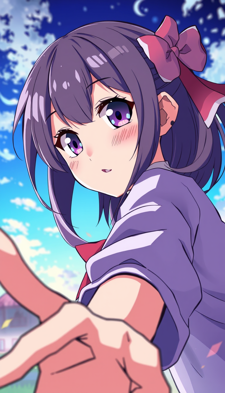 Anime idea: anime style, vibrant colors, expressive eyes, kagamihayato, masterpiece, best quality, anime illustration, stylized anime, 1girl, dynamic composition,