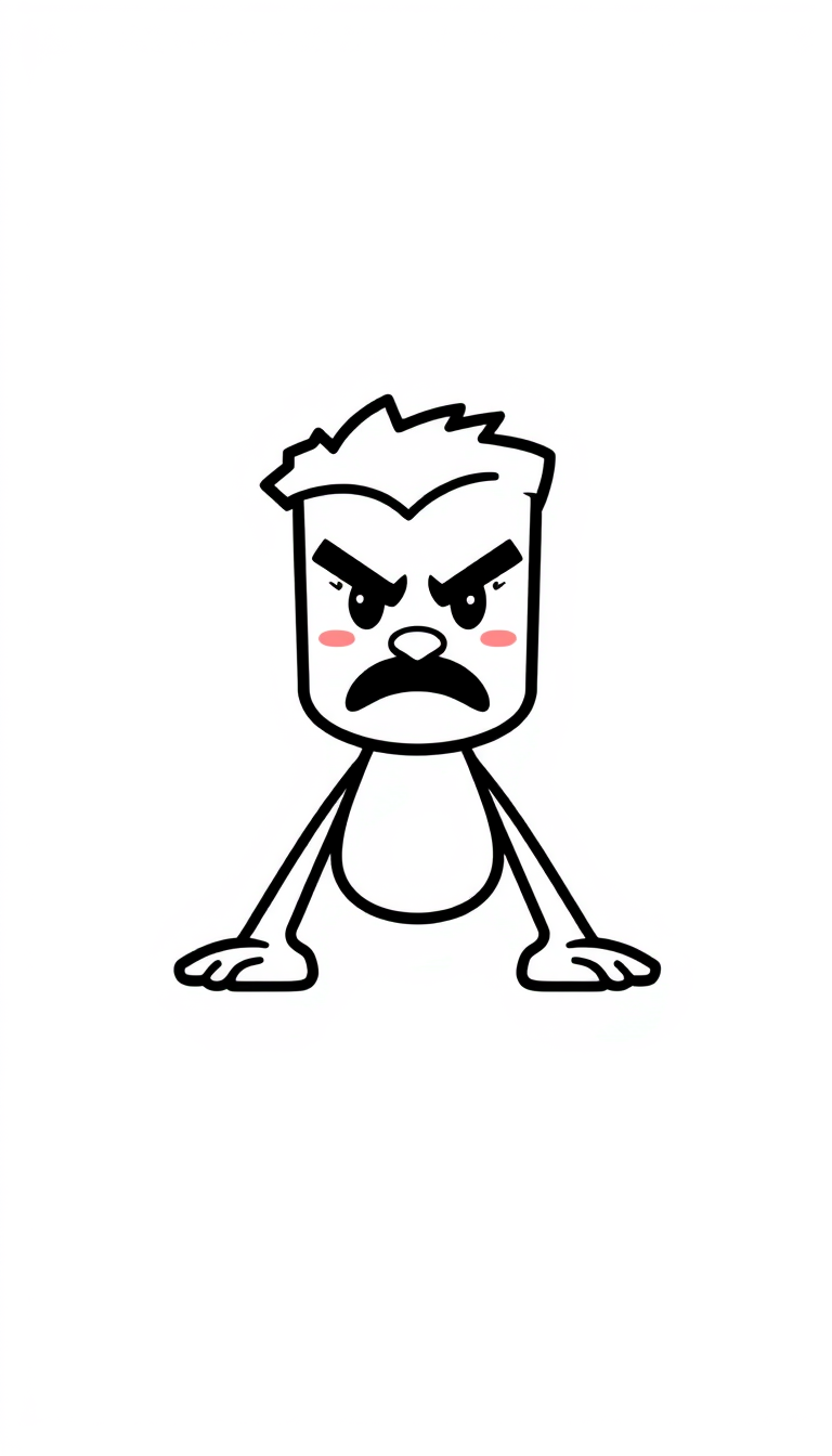 Main art studio: A unique minimalist cartoon mascot named Ranko, designed for a viral YouTube ranking channel. Simple recognizable silhouette, expressive face, slightl