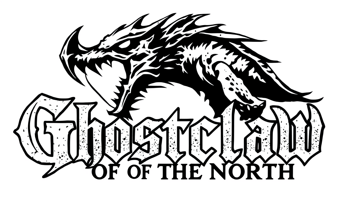 Main art studio: erstell mir für die Gruppe Ghostclaw of The North ein Logo in Richtung mittelalter Banner aber so das es zur Metal Szene passt