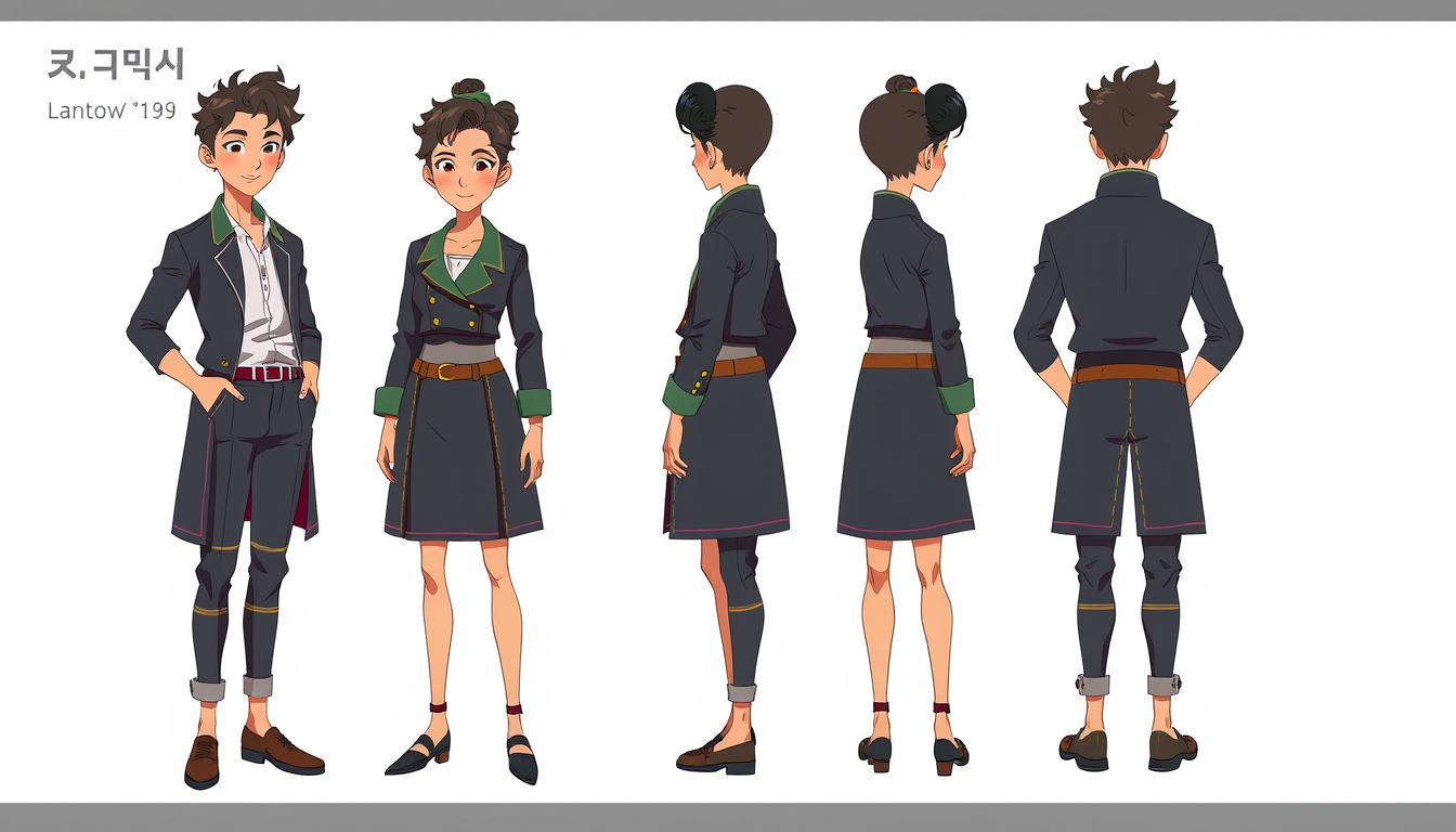 AI Art prompt example created from the prompt: Create a polished character reference sheet for an original fictional character named "الشخصية الرئيسية". Role in story: الشخصية الرئيسية. G
