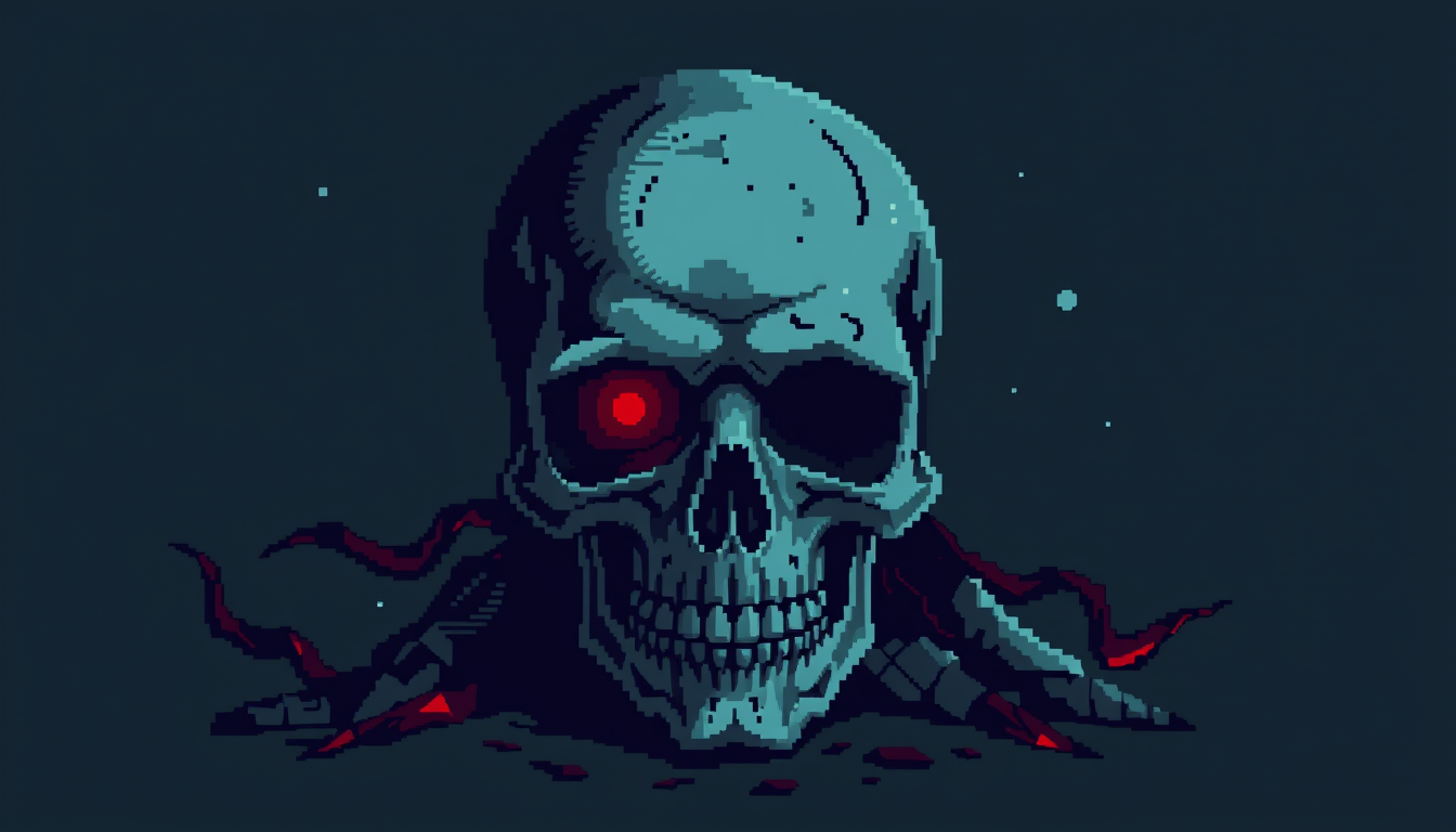 Main art studio: génère une tete de mort en pixel art 16x16