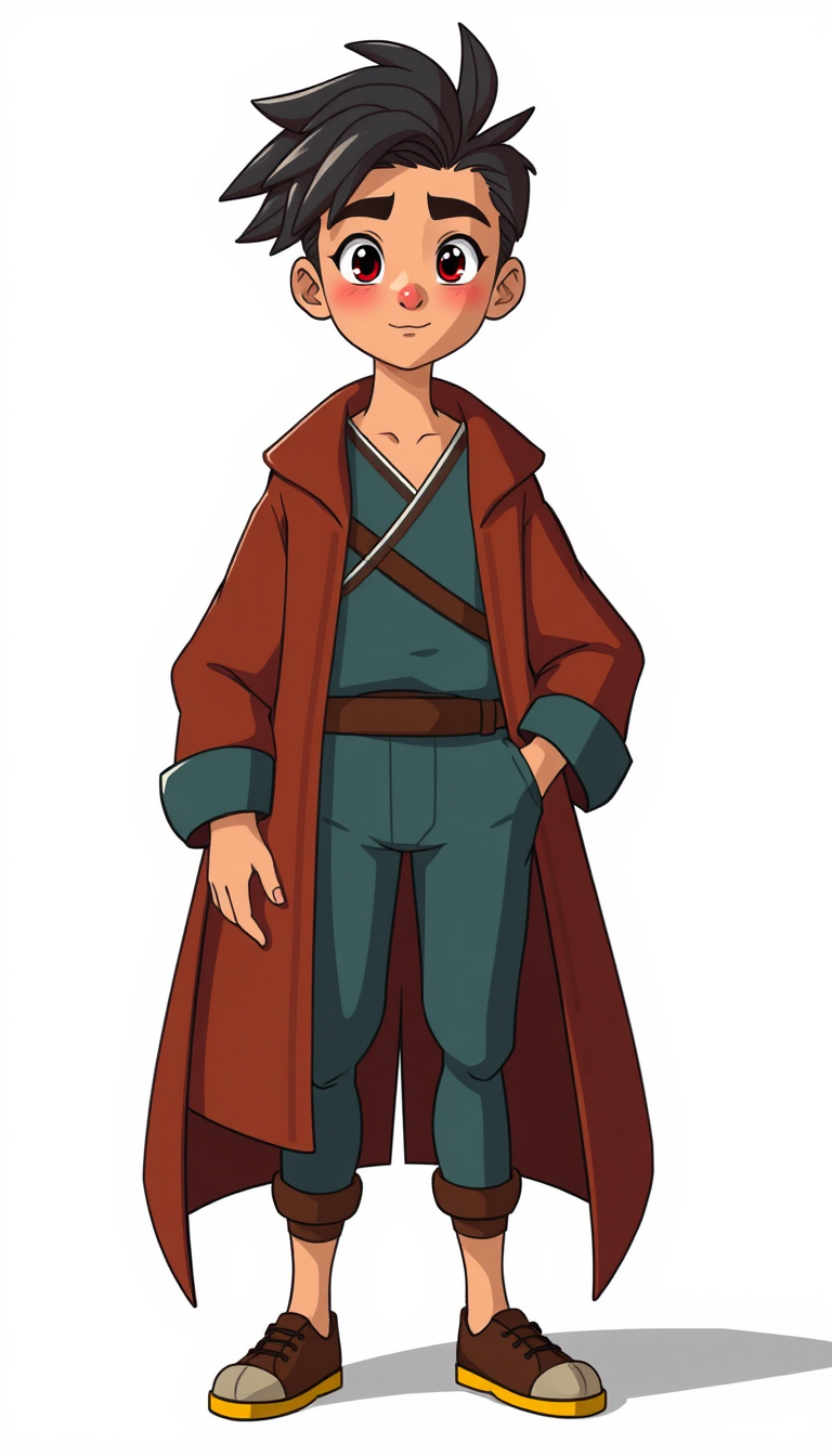 AI Art prompt example created from the prompt: Create a polished character reference sheet for an original fictional character named "محمد". Role in story: الشخصية الرئيسية. Gender/presen