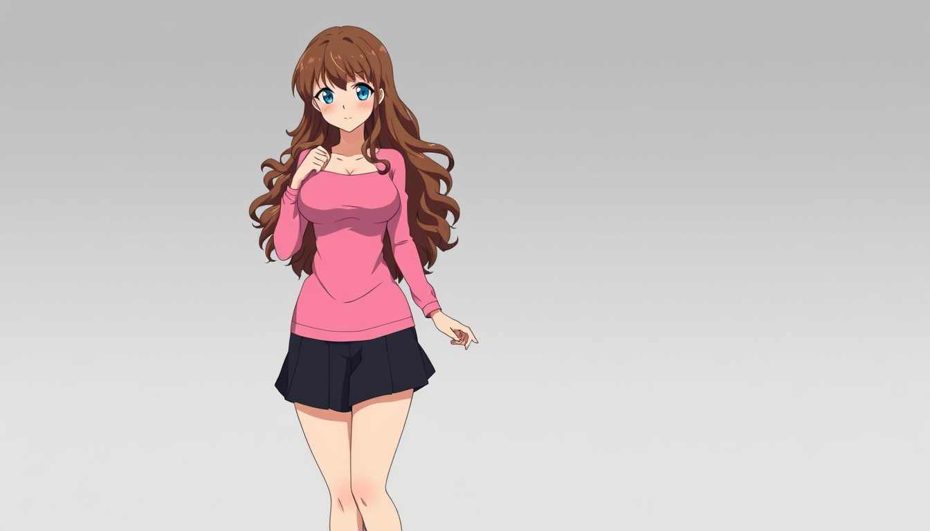 Anime Characters idea: an anime character with a legible silhouette, controlled costume language, and expressive face, deliberate composition, create an female anime charact