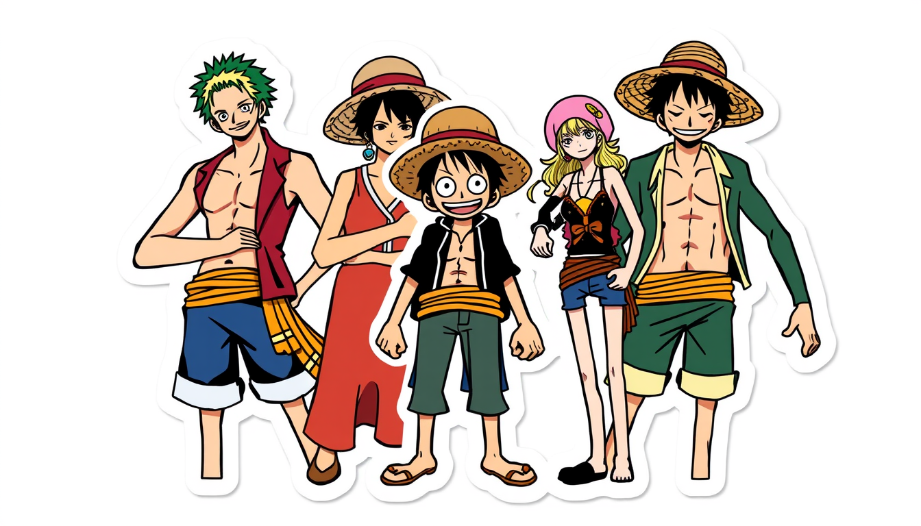 Main art studio: make a sticker of one piece anime without any characters just the thing that represents them