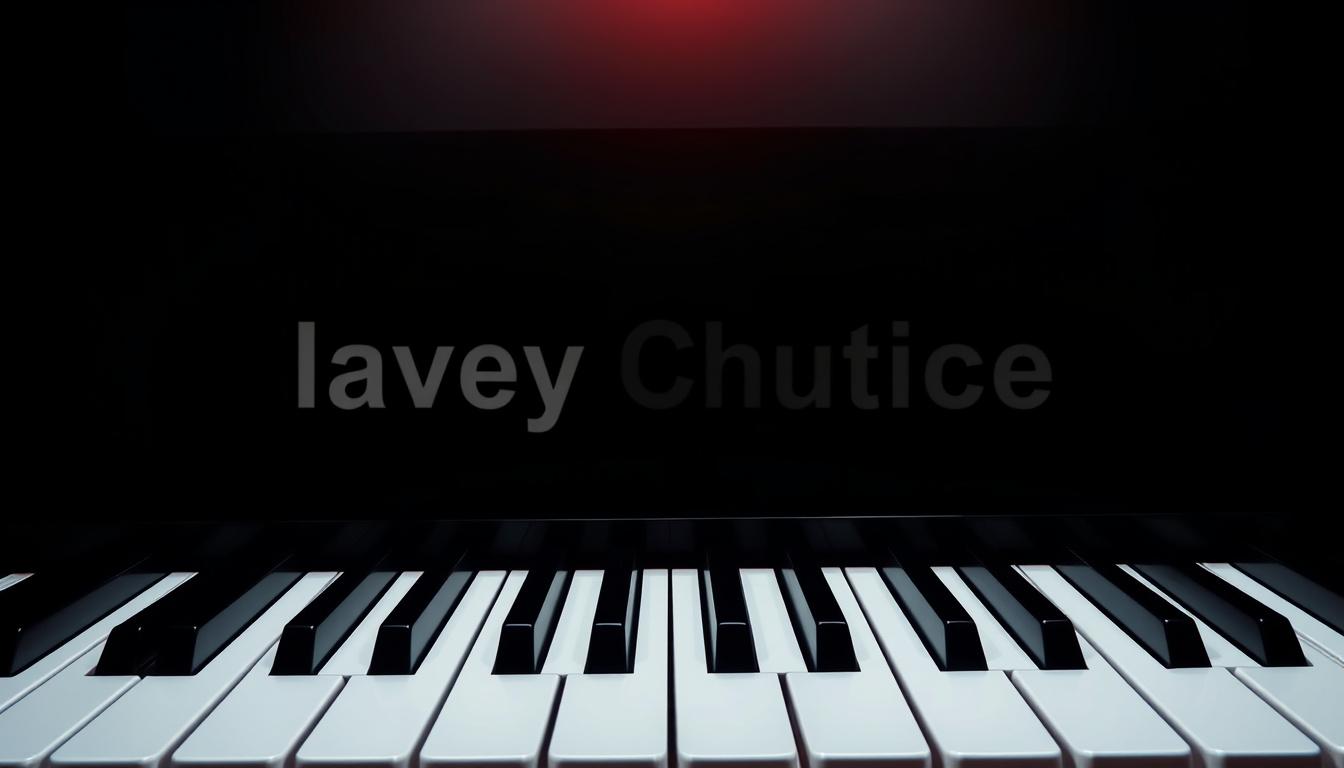 YouTube Banners idea: youtube channel banner, wide 16:9 composition, bold branding graphics, piano , channel-art ready banner