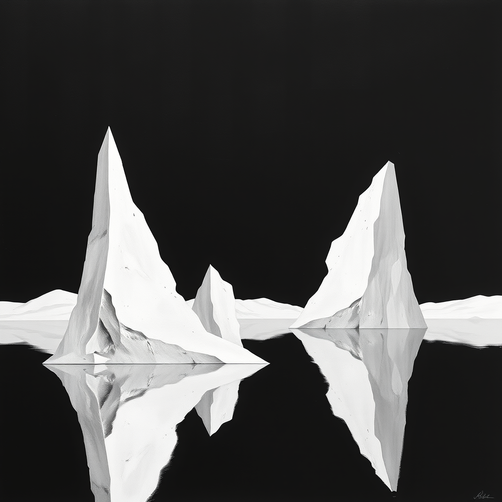 Main art studio: An album named: black lake/white lake - the porcelain towers. Its an abstract futuristc medialval painting but minimal and angular. Totally abstract s