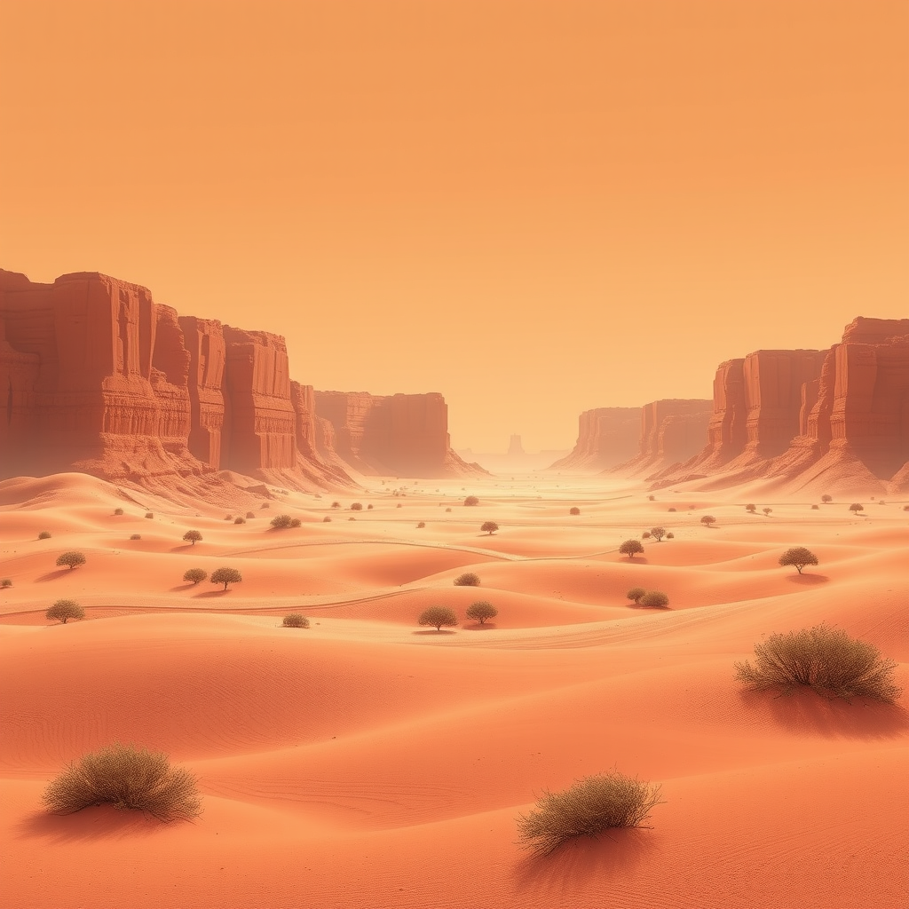 Main art studio: Moebius desert like landscape, but super abstract, like bauhaus rationalism. Negative spaces, openess, minimal. abstract. not