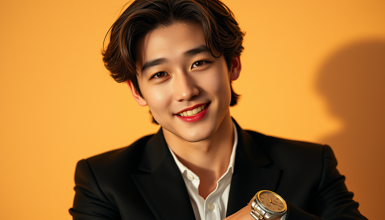 AI Art prompt example created from the prompt: Photorealistic luxury Korean menswear editorial portrait of a fictional 21-year-old Korean man, Choi Eun-woo. Exceptionally handsome youthfu