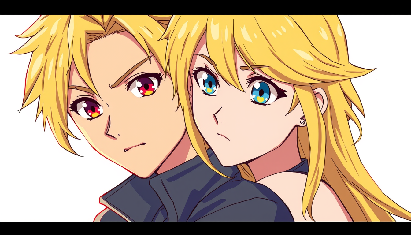 Anime idea created from the prompt: anime style, vibrant colors, expressive eyes, Faça a base de um desenho com linhas pretas de dois personagens, um deitado no ombro do outro