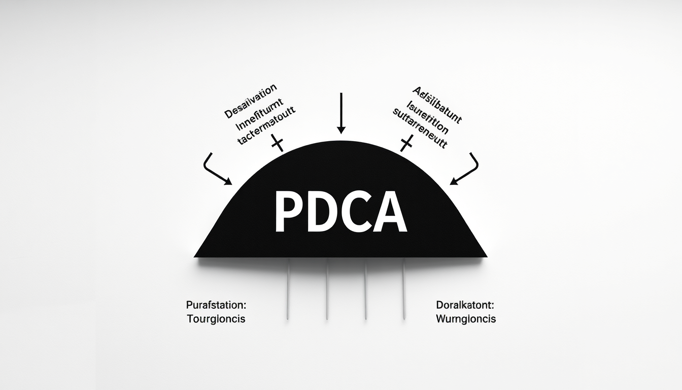 Main art studio: Ich benötige eine Abbildung vom PDCA-Zyklus in schwarz weiß (oder gräulich) in einer guten auflösung für eine präsentation im hochformat mit dukelem h