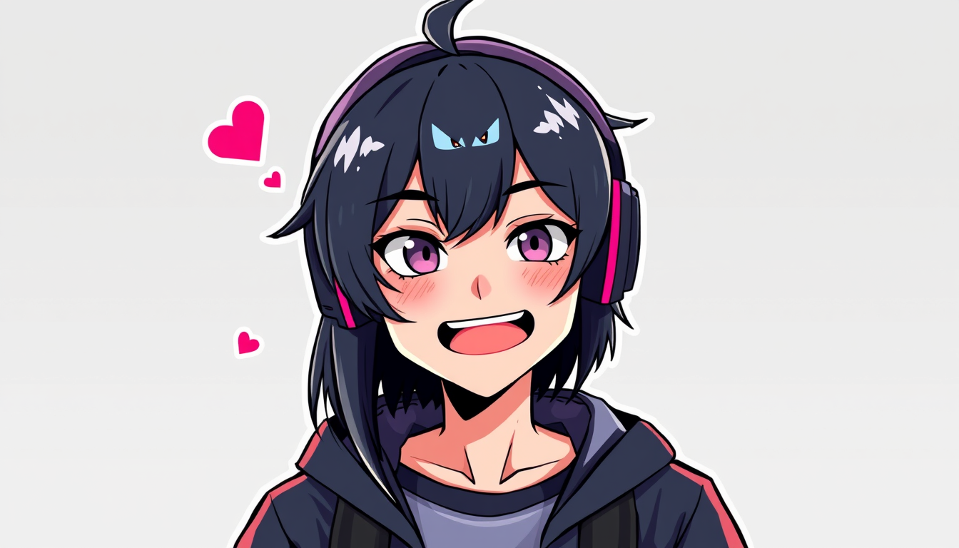 VTuber idea: vtuber avatar character, anime style, expressive face, streaming-ready design, make an avatar like the youtuber glitch , clean vtuber model illustrati