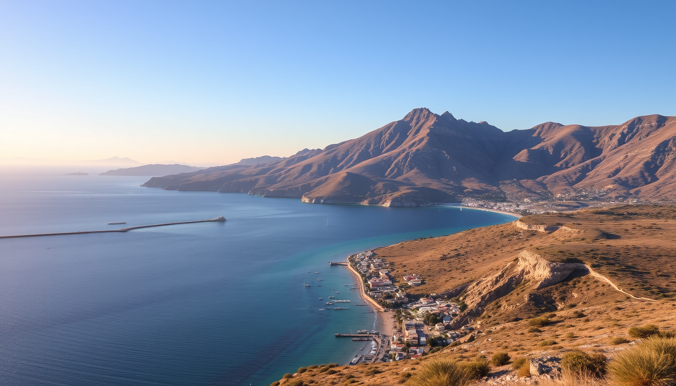 Main art studio: I want an image of the northern side of Crete that only looks like an optical fiber passing from left to right. That is, a line just like optical fibe