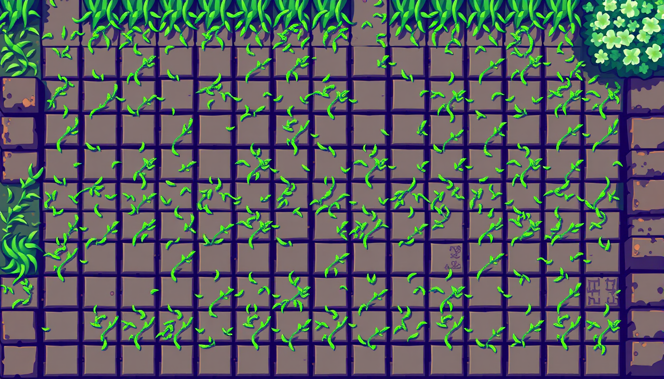 AI Pixel Art idea created from the prompt: pixel art, 32x32 sprite scale, limited palette, retro 16-bit game art, Single 32x32 pixel art game tile, top-down view of green grass, limit
