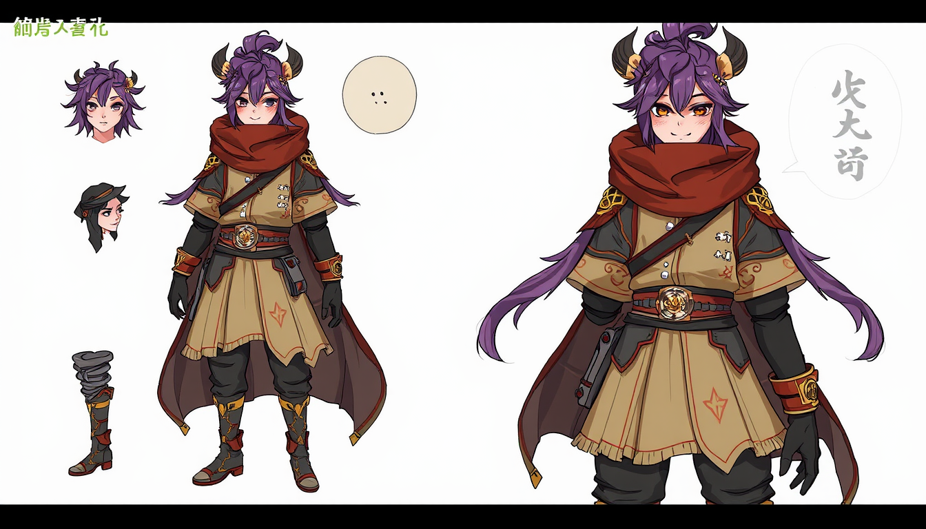 Characters idea: original character design, detailed outfit and accessories, expressive personality, دختری با ظاهر انسان مانند و ده ساله.شبیه روسی ها.موهای بلند که از