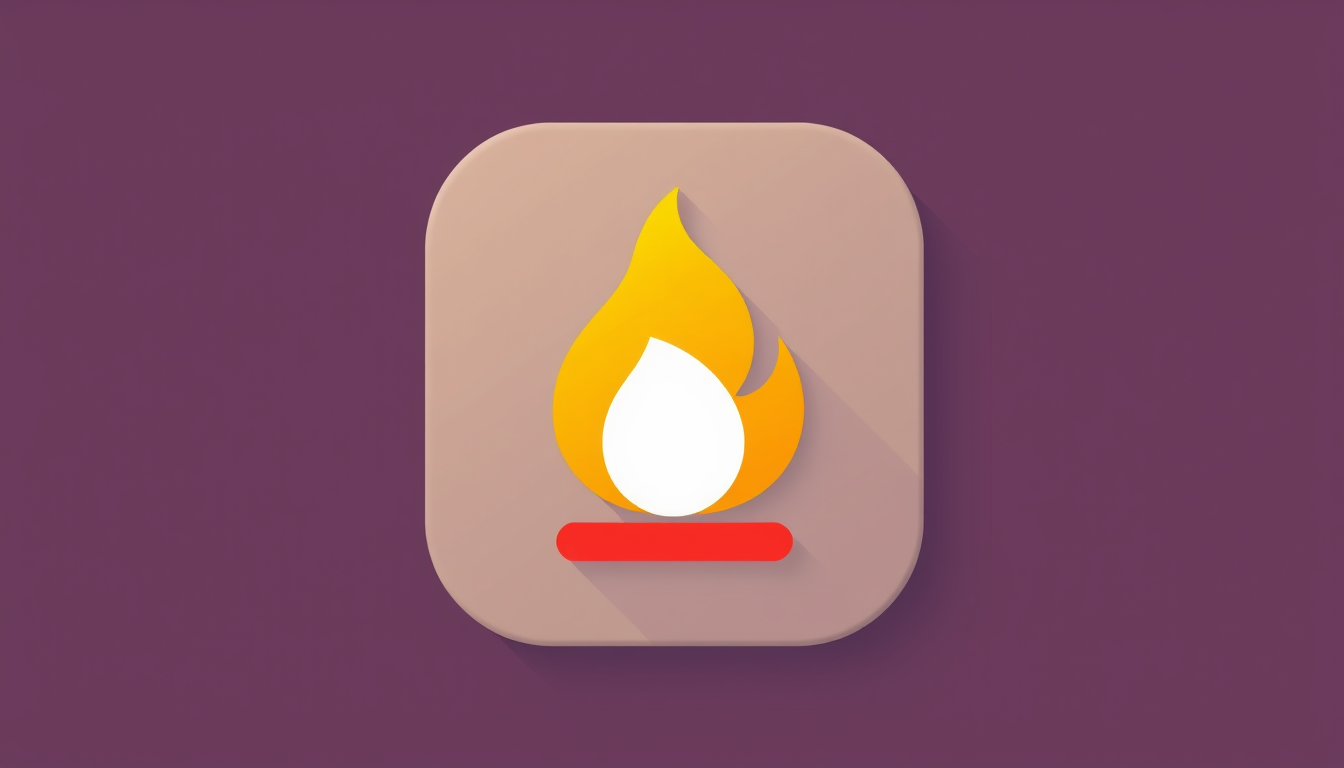 Icon idea created from the prompt: app icon, clean minimal symbol, bold simple shape, flat design, icon für heizen , crisp icon on solid background