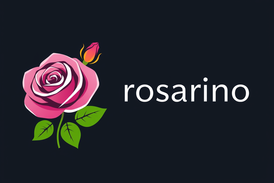 Main art studio: logo mit rosen und viel farbe dazu den name: rosarino GmbH