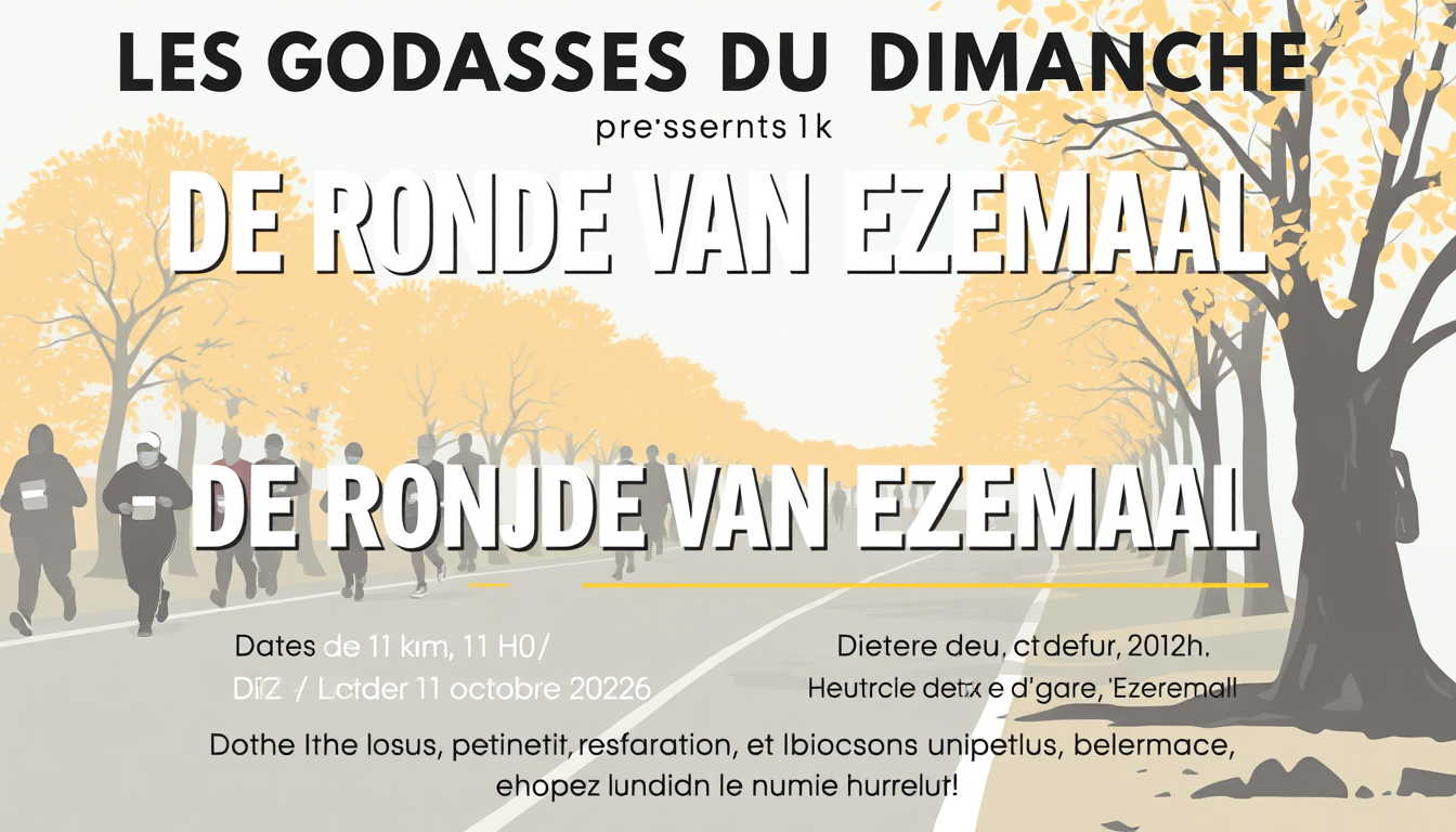 Flyer idea: event flyer design, bold eye-catching layout, clear hierarchy, space for text, Je dois créer une affiche pour une marche avec les éléments suivants :