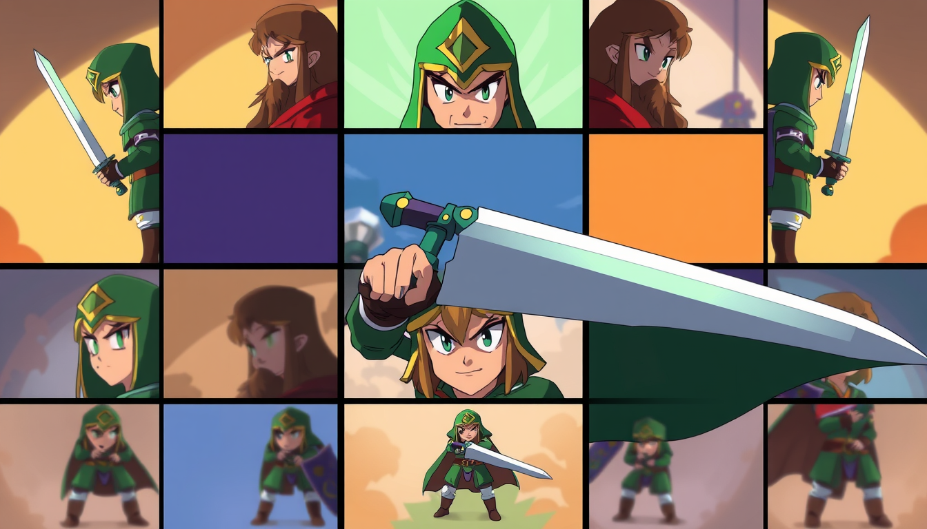 Sprite Sheet idea created from the prompt: a grid of animation frames sharing one character, scale, palette, and camera angle, deliberate composition, a grid of animation frames shari