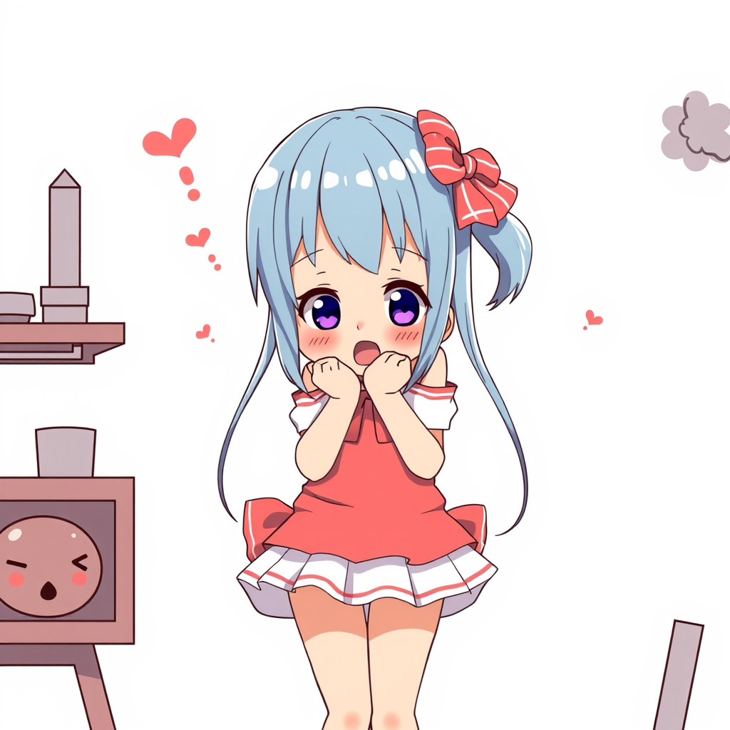 Main art studio: cute anime girl fart
