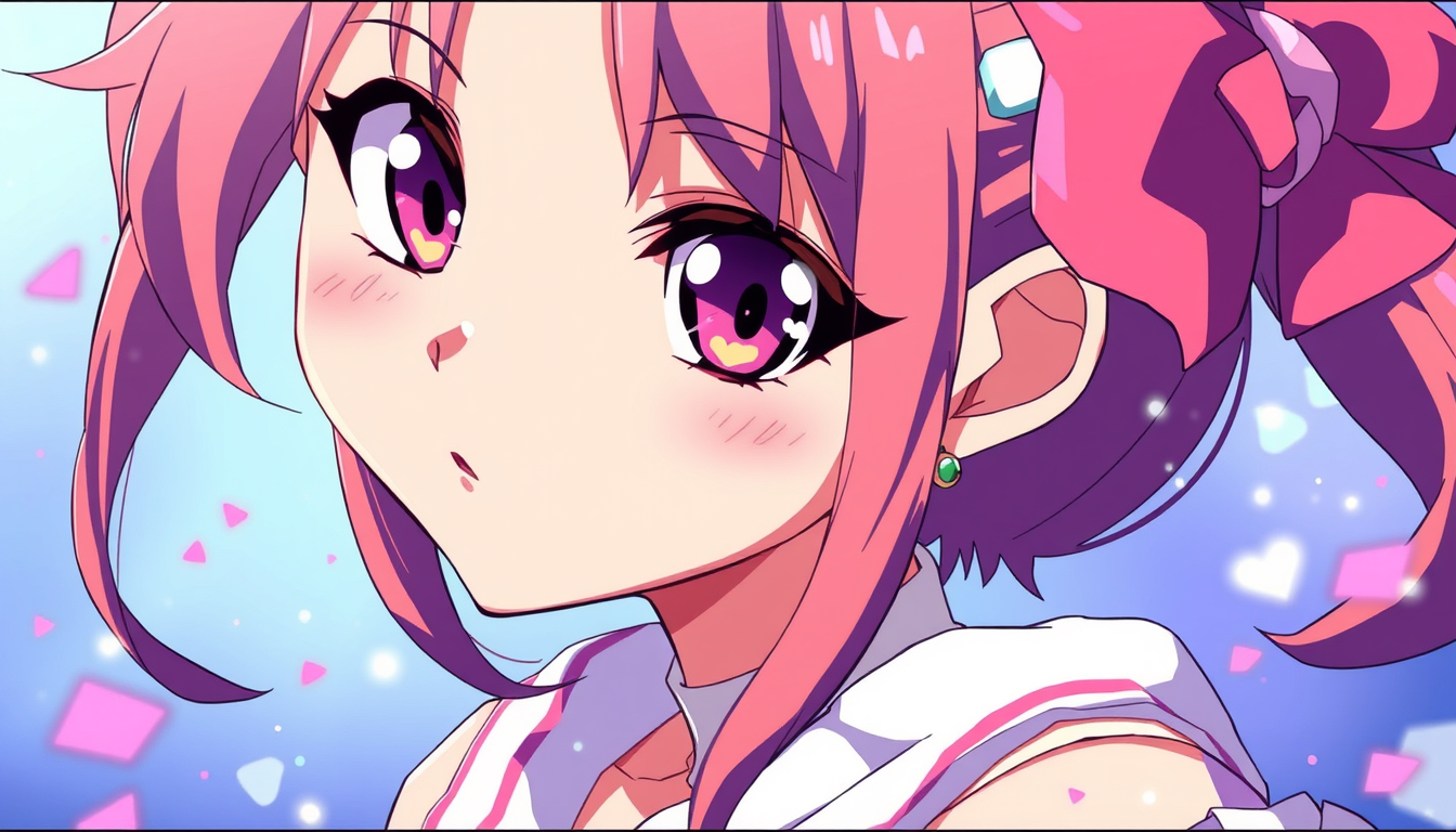 Anime idea created from the prompt: anime style, vibrant colors, expressive eyes, یک دختر بسیار کیوت و ظریف به سبک انیمه ژاپنی، با چشمهای بزرگ و درخشان و چهرهای شیرین و طبیعی
