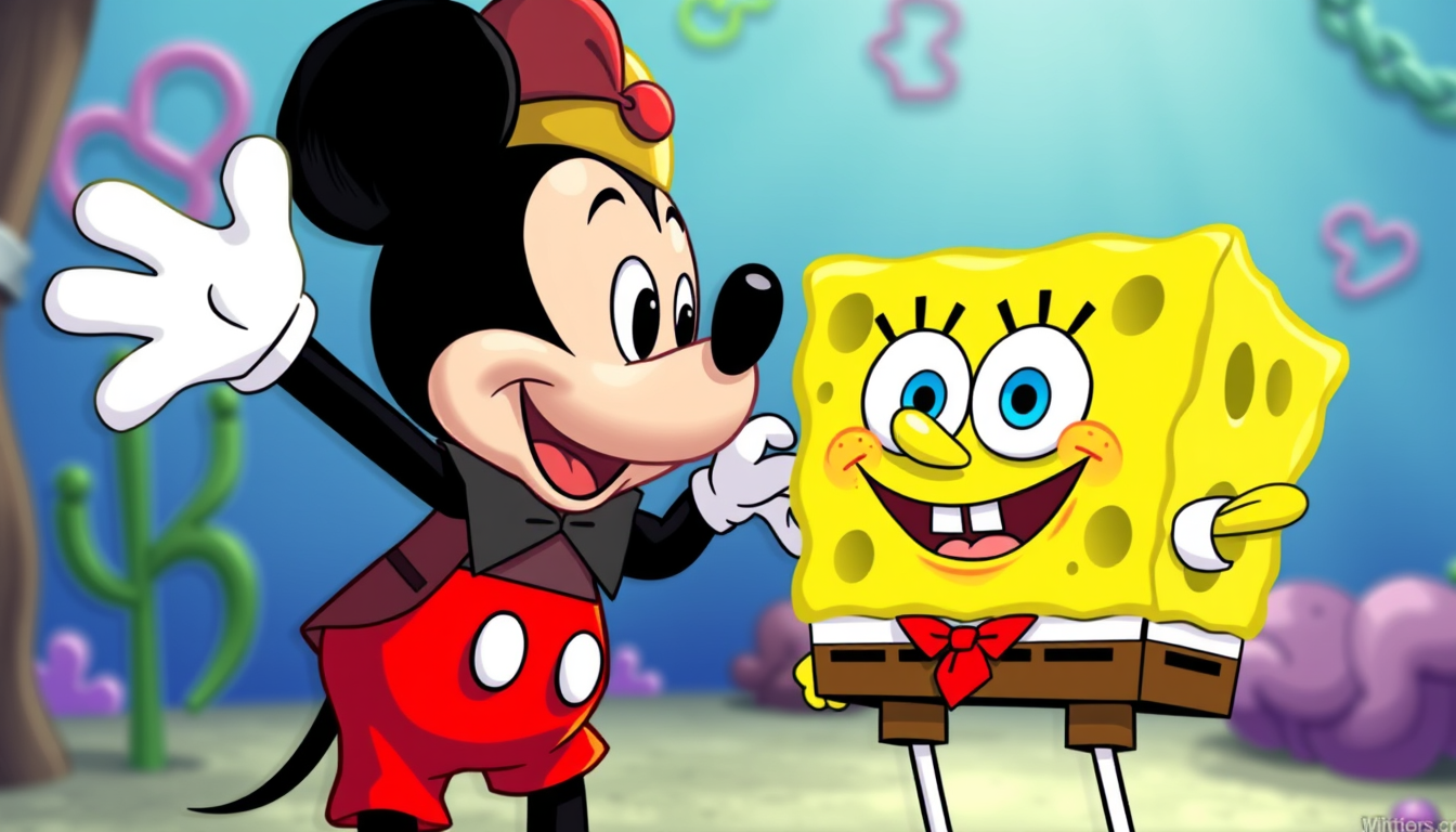 Main art studio: sponge bob meets mickey mouse