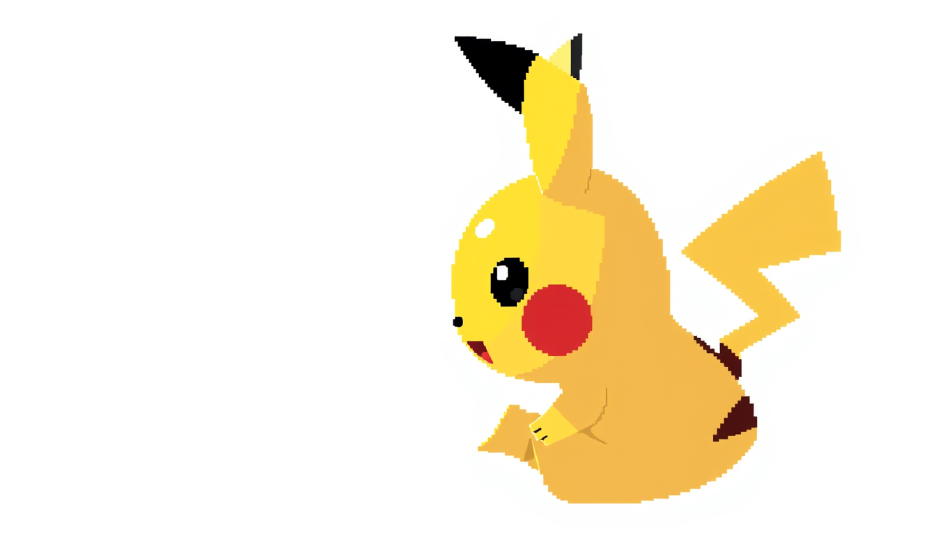 Main art studio: Pikachu posicion lateral de lado de 16 bits