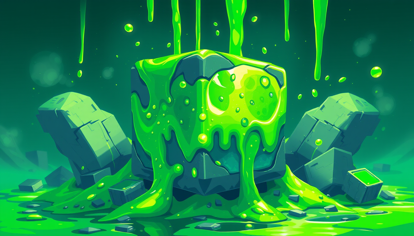 Main art studio: green slime cube, 16x16px