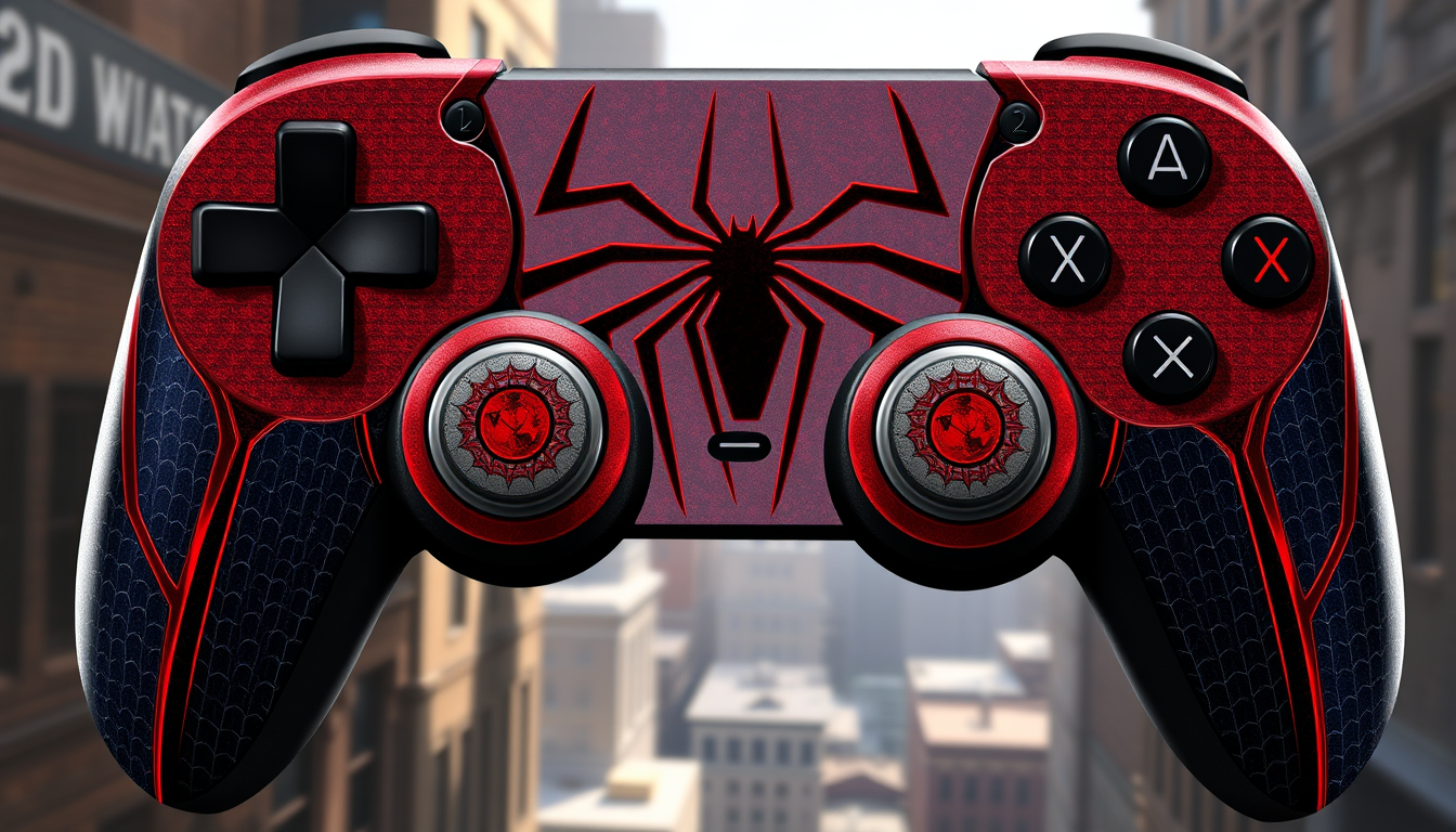 AI Art prompt example created from the prompt: As una skin para controles tactiles para el emulador citra mmj inspirado en el juego de spider-man egde of Time