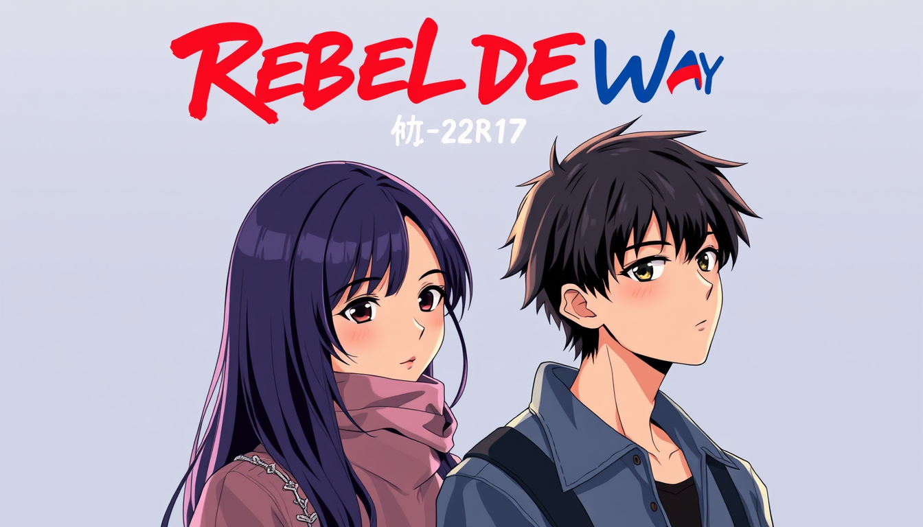 Main art studio: Create an ultra-detailed, high-quality anime-style cover illustration inspired by the Argentine teen drama Rebelde Way, featuring Mía Colucci, portray