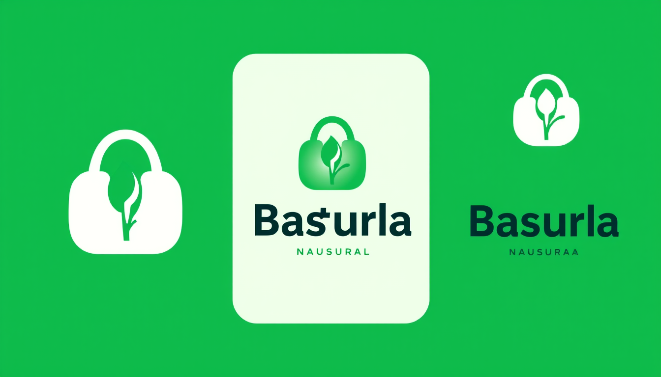 Logo idea: logo design, clean minimal mark, bold simple shapes, balanced composition, logo natural de bolsas de basura , versatile brand logo