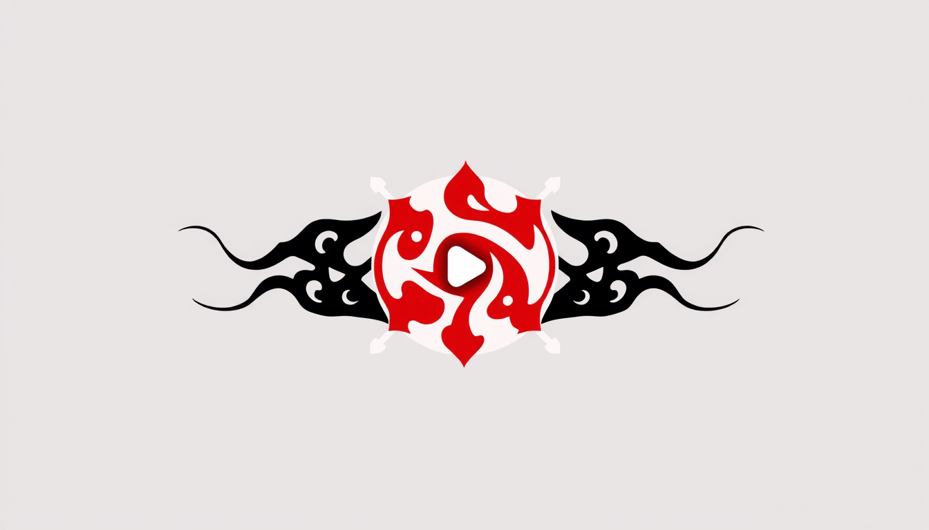 YouTube Banners idea: youtube channel banner, wide 16:9 composition, bold branding graphics, Make a YouTube cover for me using Uchiha clan logo only , channel-art ready ban