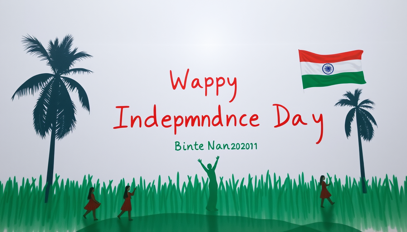 Main art studio: generate image of wish of independenceday from bai navaj bai tata girls school write name of school