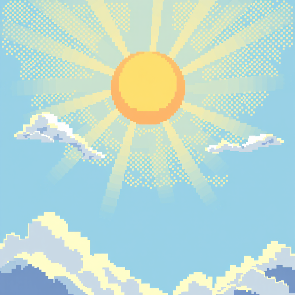 Main art studio: Sunny weather pixelart 32x32 only show sky